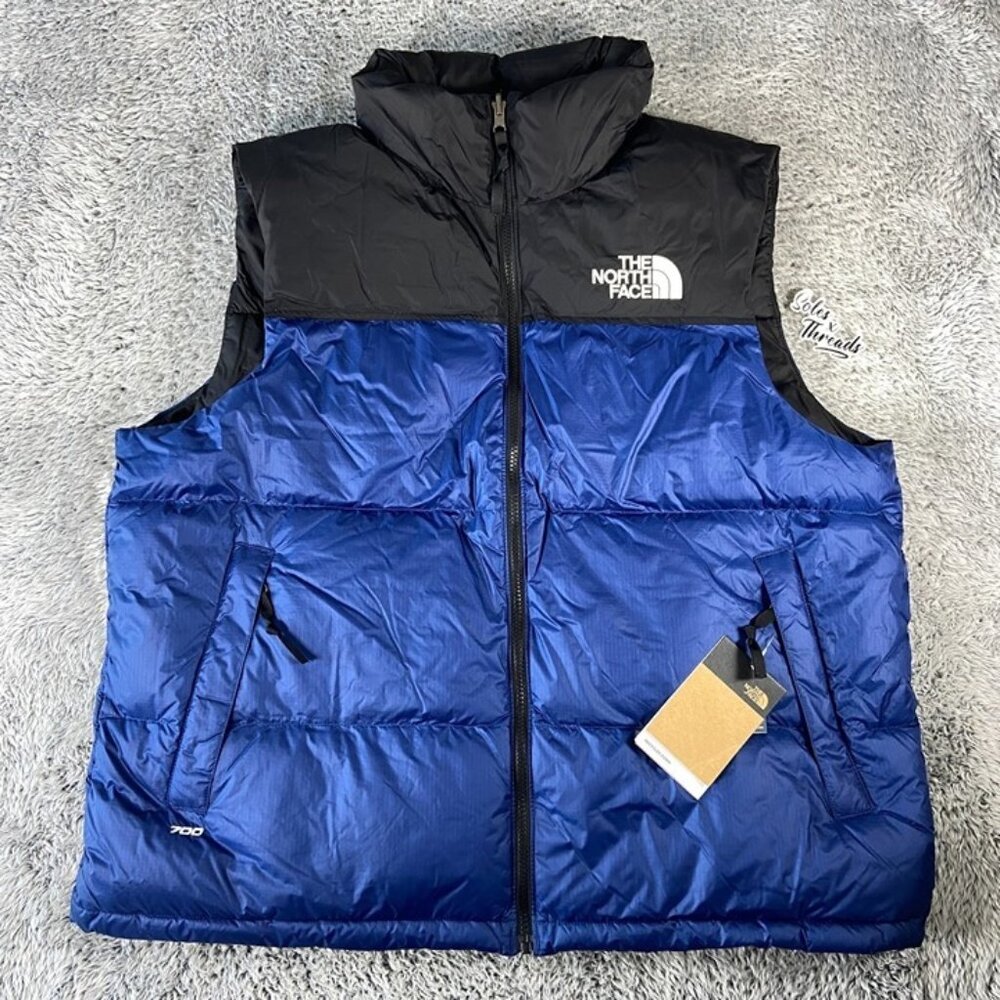 The North Face 1996 Retro Nuptse Puffer Vest Size XL Men Black Blue